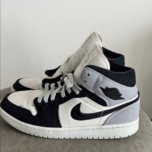 Jordan Black and White Athletic Shoes